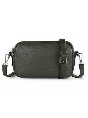 Bugatti Dark Olive Green Pebbled vegan Leather Shoulder Bag
